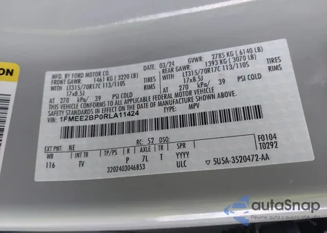 2024 Ford Bronco Wildtrak from USA, damaged, VIN 1FMEE2BP0RLA11424